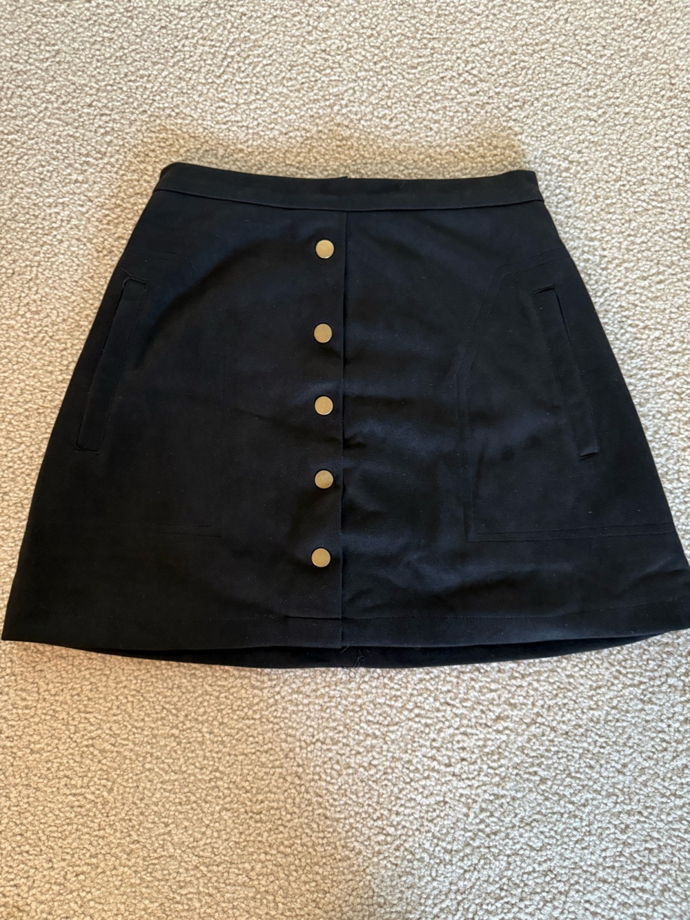 DRY GOODS - SIZE S - Black A-Line Button-Front Women's Skirt